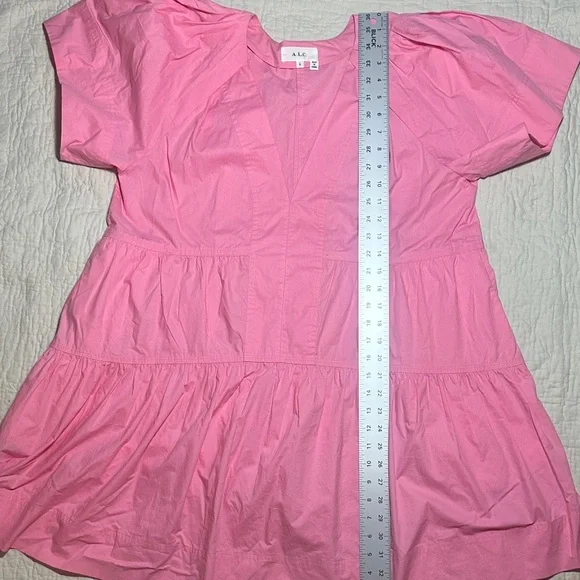 A.L.C. Camilla Pink Puff Sleeve Cotton Dress - Picture 5 of 8